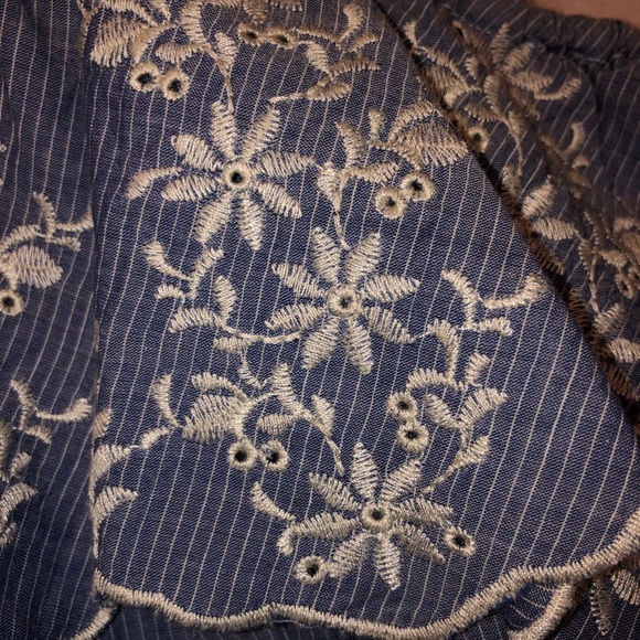 American Rag One Shoulder Ruffle Blue Crop Top - Picture 3 of 6